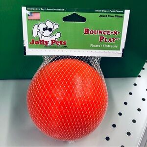 💥$12💥NEW JOLLY PETS Dog Toy Ball Bounce-N-Play for Small Dog ~4.5” Orange